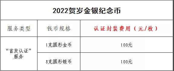 公告丨2022年贺岁金银纪念币“首发认证”开始预约